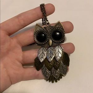 Long Brass Owl Necklace 🦉